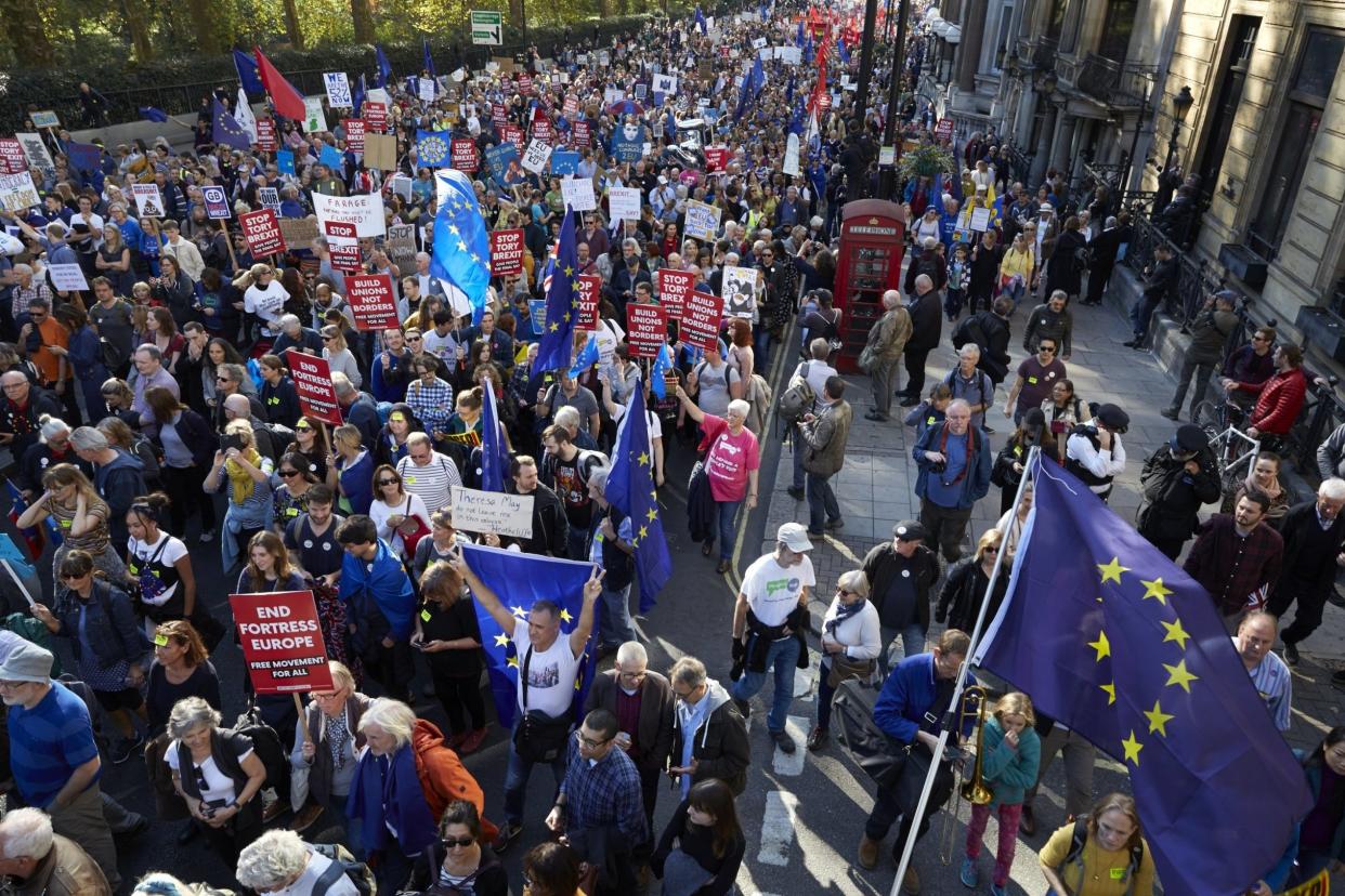 Approximately 700,000 people marched for a People's Vote on Saturday in what is said to be the largest public protest against Brexit so far: Getty Images