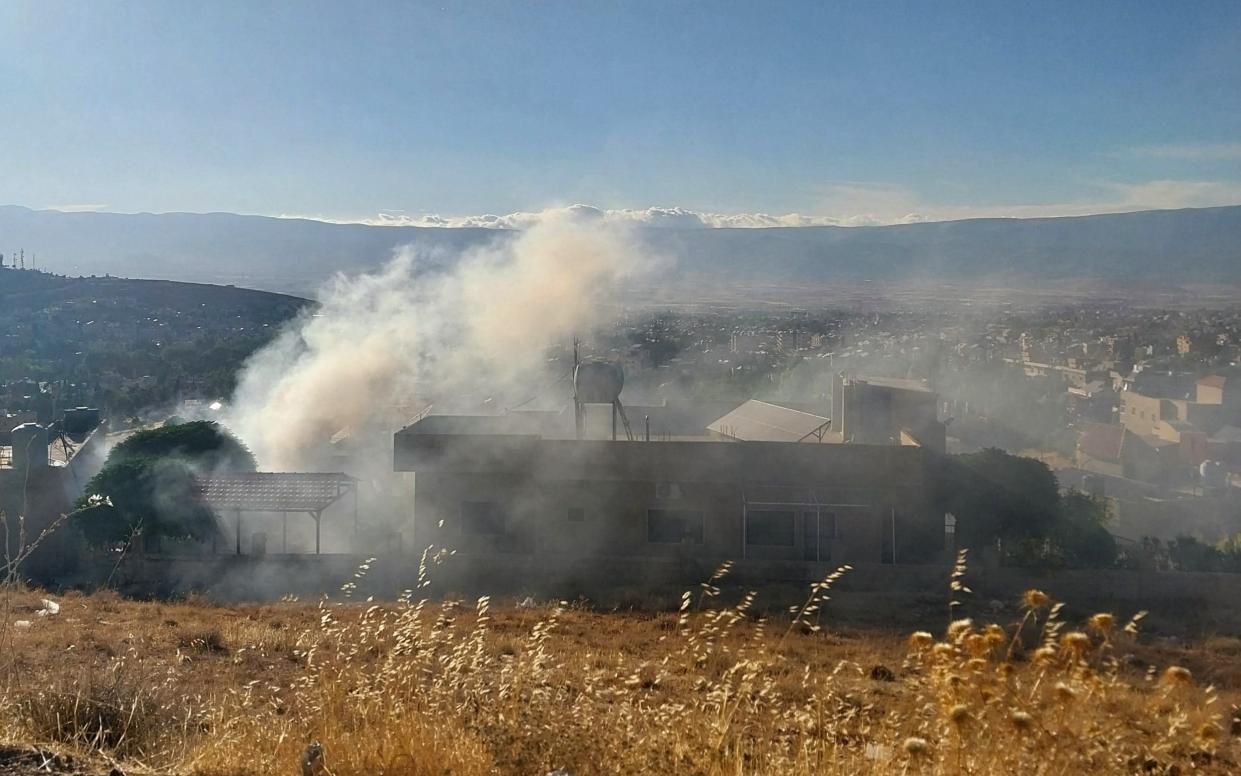 A house in Baalbek in east Lebanon exploded as part of the suspected Israeli attack