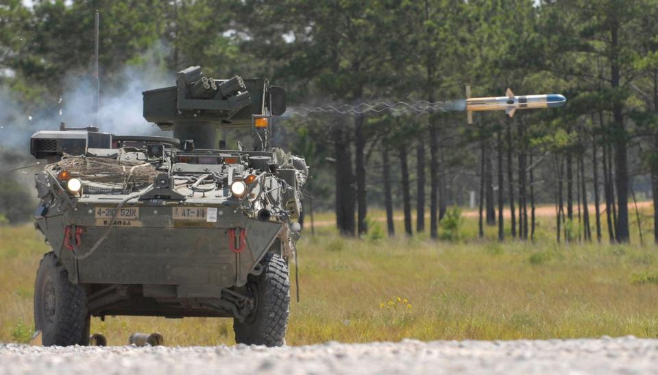 Army Stryker fires TOW missile