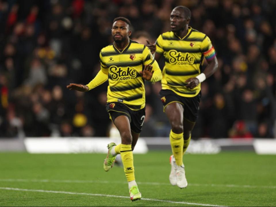 Emmanuel Dennis had equalised for Watford just before half-time (Getty)