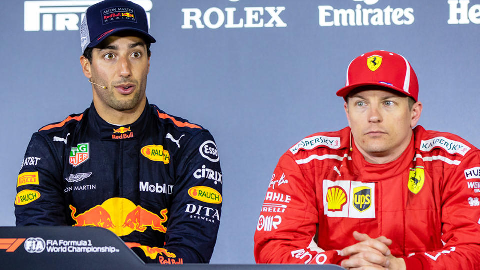 Daniel Ricciardo and Kimi Raikkonen, pictured here in 2018.