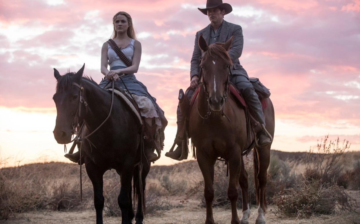 Evan Rachel Wood and James Marsden in Westworld - HBO