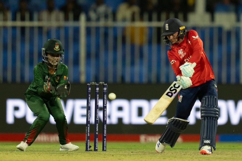 Danni Wyatt-Hodge scored 41 as England set a target of 119 (AP)