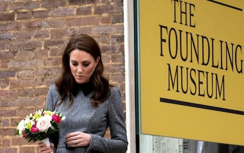 The Duchess arrives at the Foundling Museum - Credit: AFP