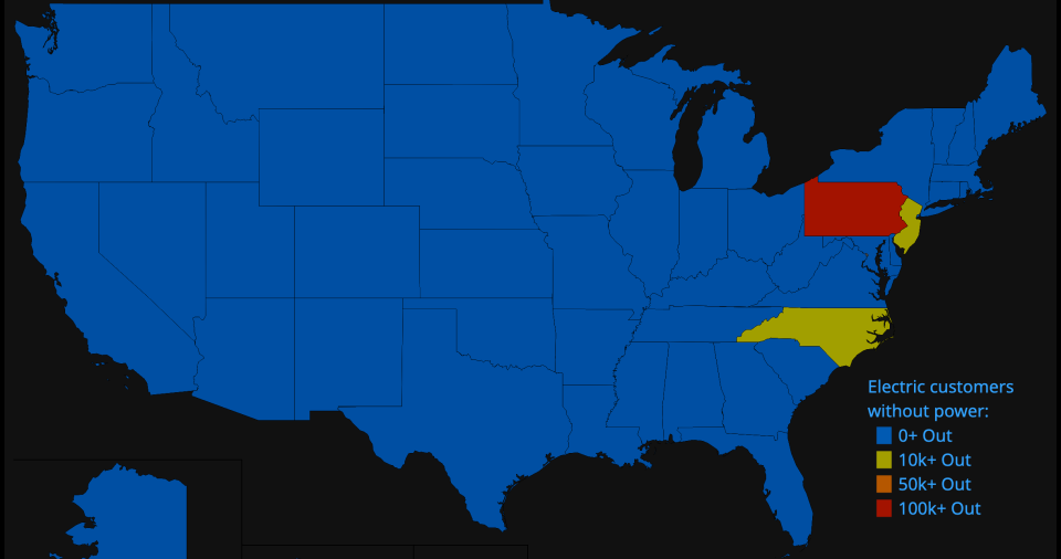 Power outages during Tuesday’s severe winter storm (poweroutage.us)