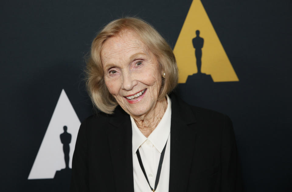 Eva Marie Saint poses at the Academy Nicholl Fellowships in Screenwriting Awards and Live Read at the Academy of Motion Picture Arts and Sciences Samuel Goldwyn Theater on Thursday, Nov. 7, 2019, in Beverly Hills, Calif. (Photo by Danny Moloshok/Invision/AP)