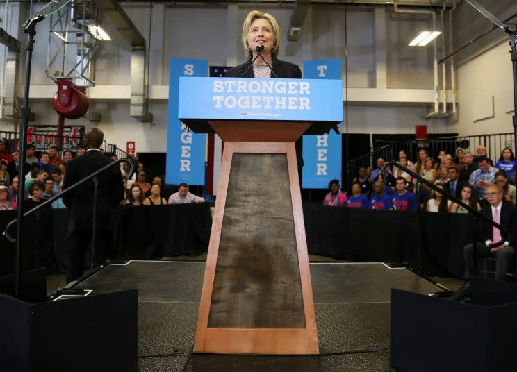 Democratic U.S. presidential candidate Hillary Clinton speaks at a campaign rally in Columbus, Ohio, on June 21, 2016. (Photo: Aaron Josefczyk/Reuters)