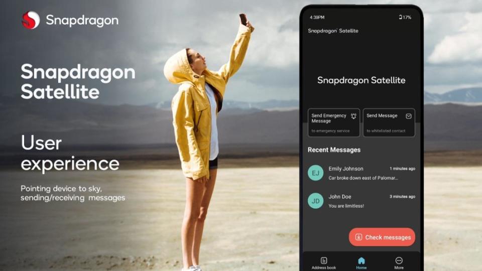 高通宣布與6大安卓品牌合作開發雙向衛星通訊手機。（圖／翻攝自高通官網）