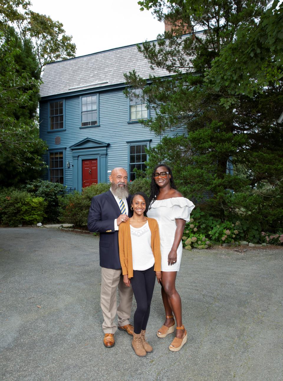 James and Natalie Dwyer, and their daughter, Isyss, share a 1730 house that they rent from the Newport Restoration Foundation.