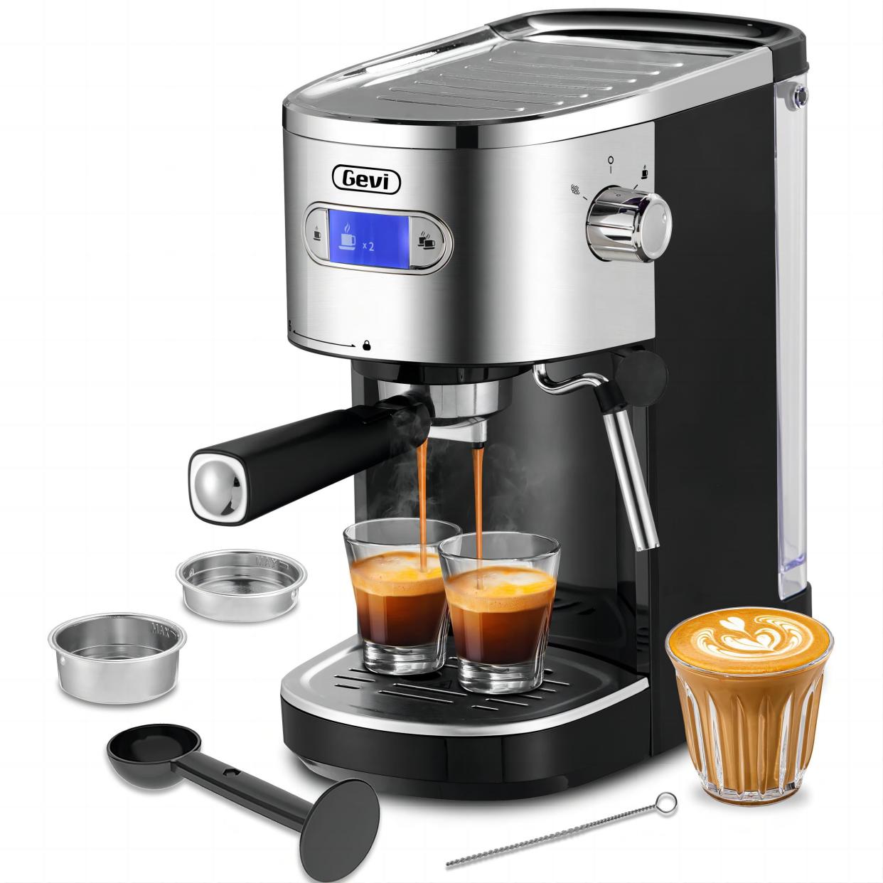 <p><a href="https://go.redirectingat.com?id=74968X1596630&url=https%3A%2F%2Fwww.walmart.com%2Fip%2FGevi-Espresso-Machines-20-Bar-Fast-Heating-Automatic-Coffee-Machine-with-Milk-Frother-Steam-Wand%2F430823952&sref=https%3A%2F%2F" rel="nofollow noopener" target="_blank" data-ylk="slk:Shop Now;elm:context_link;itc:0;sec:content-canvas" class="link rapid-noclick-resp">Shop Now</a></p><p>Espresso Machine with Milk Frother</p><p>walmart.com</p><p>$60.00</p>