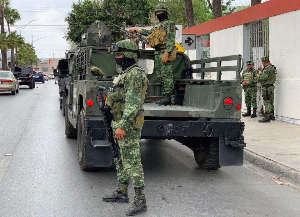 Mexican army soldiers prepare a search mission for four U.S. citizens kidnapped by gunmen in Matamoros (Copyright 2023 The Associated Press. All rights reserved.)