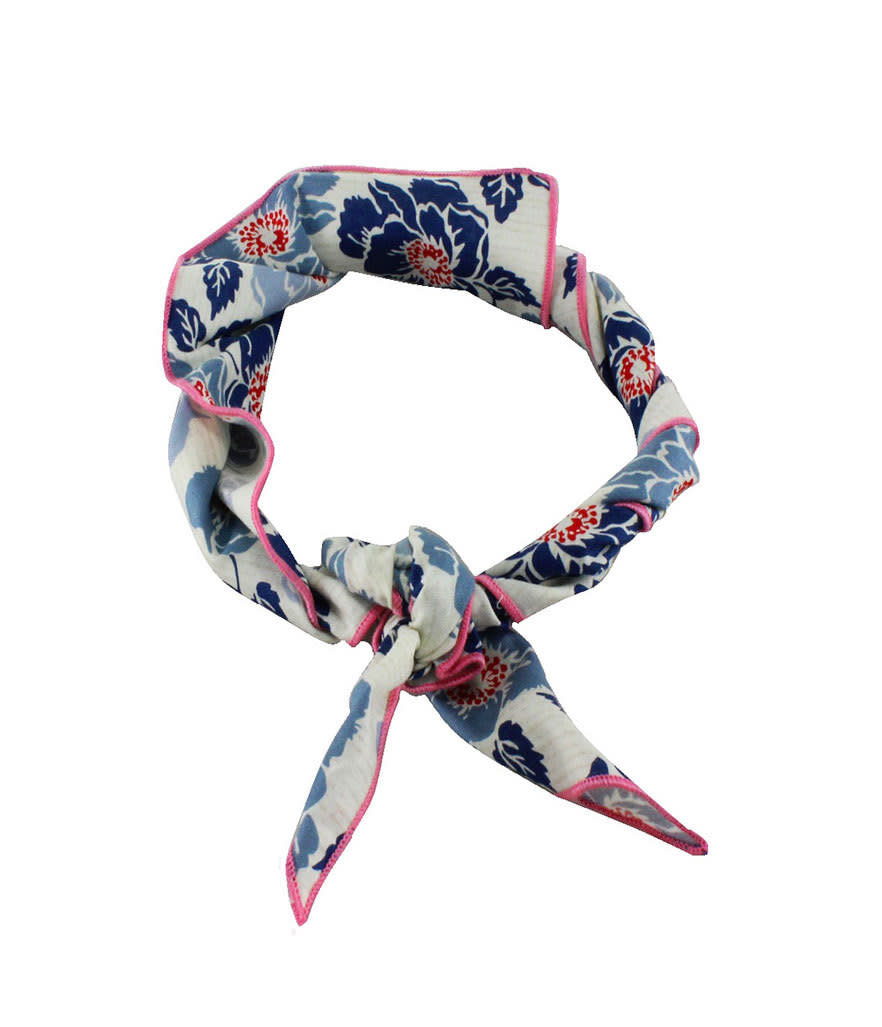 Fine and Dandy Blue Floral Cotton Neckerchief