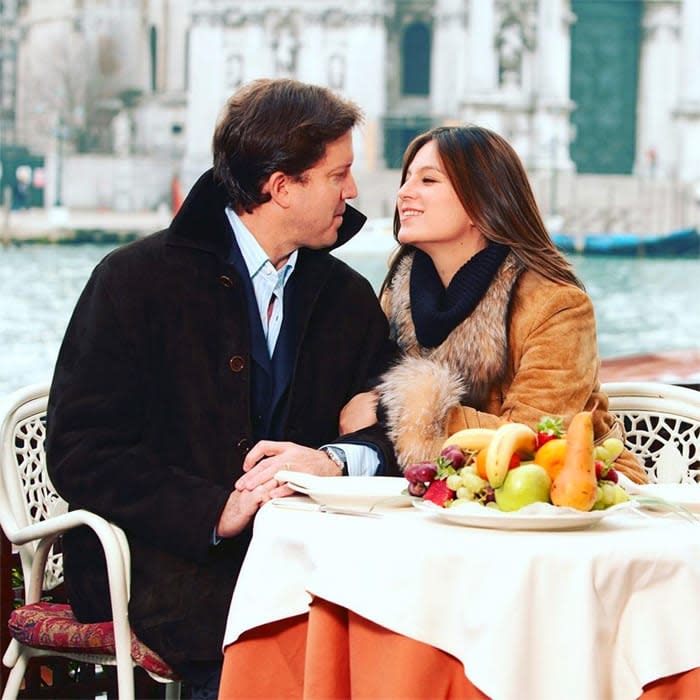 Chábeli Iglesias y su esposo en Venecia