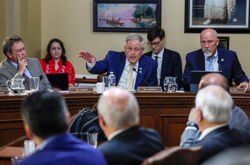 The U.S. House Committee on Rules holds a hearing about the United States' debt ceiling at the U.S. Capitol in Washington