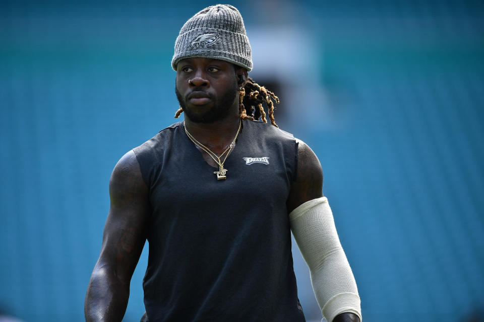 Jay Ajayi's staying relevant on the Philadelphia sport scene. (Mark Brown/Getty Images)