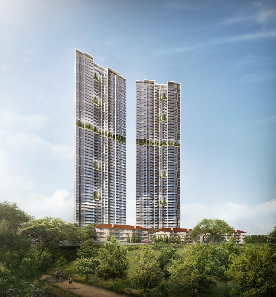 Avenue South Residence, world’s tallest PPVC building at 56 storeys. PropertyGuru Green Score: Good.