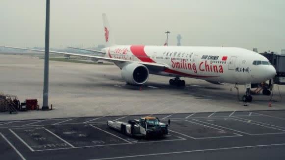 中國國際航空飛機。（圖／翻攝自推特）