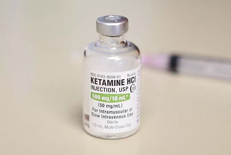 Un flacon de kétamine, habituellement conservé dans une armoire fermée à clé, le 25 juillet 2018 à Chicago.