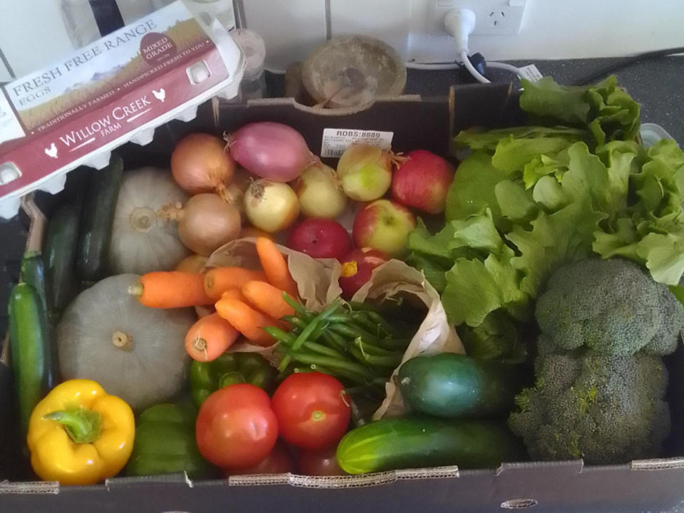 One shopper was over the moon to score this crate of veggies for under $40. Source: Reddit