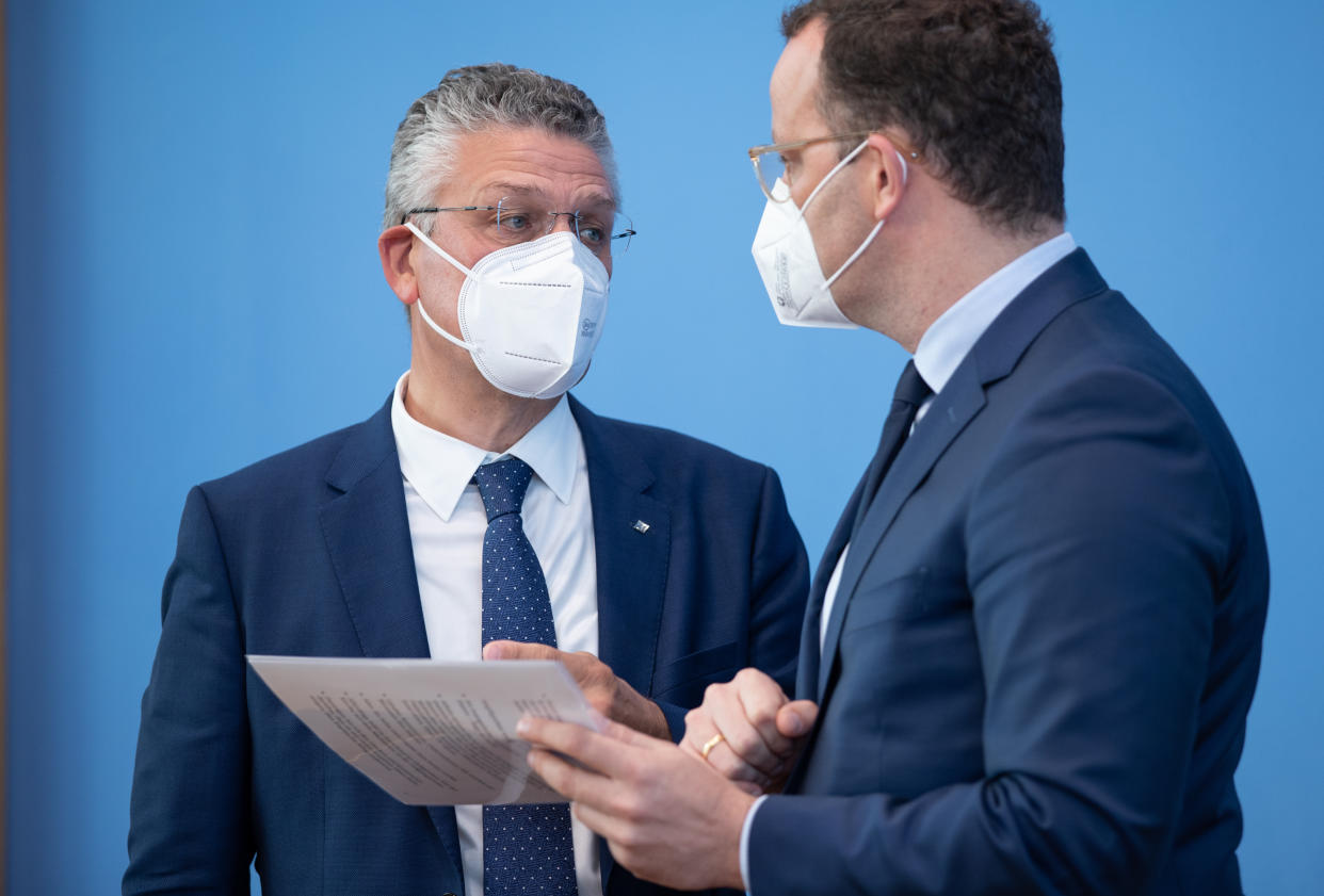 Der Präsident des RKI, Lothar Wieler (links), und Bundesgesundheitsminister Jens Spahn. (Bild: Pool/Getty Images)