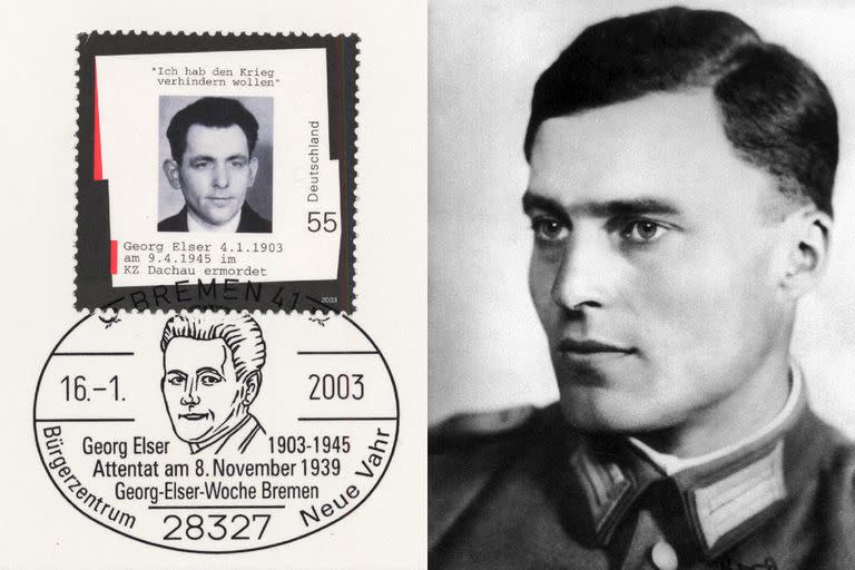 El carpintero Georg Elser y el coronel Claus Schenk Graf von Stauffenberg. Ambos intentaron matar a Hitler; los dos fallaron y lo pagaron con sus vidas. Hoy son considerados héroes