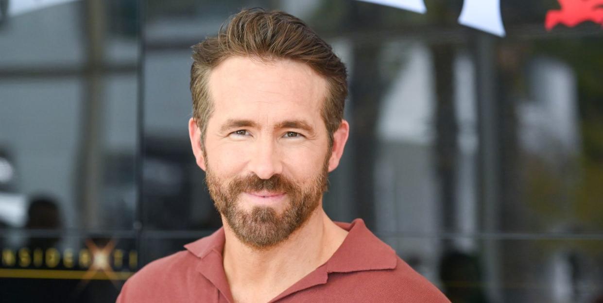 ryan reynolds at a welcome to wrexham event, april 2023
