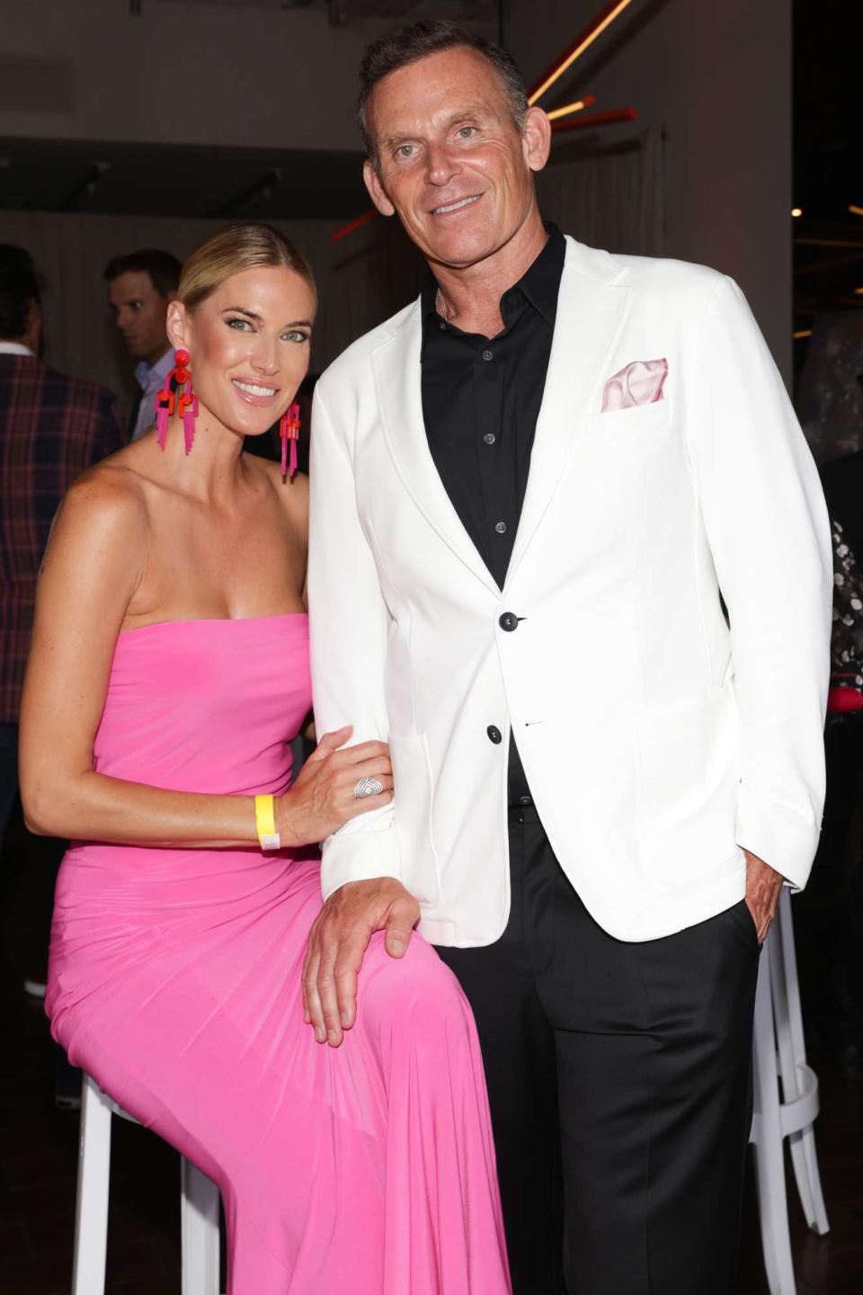 <p>Mireya Acierto/Getty </p> Kristen Taekman and Josh Taekman attend the Playing For Change 2023 Impact Awards Gala Honoring Maluma at The Sacred Space Miami on April 29, 2023 in Miami, Florida