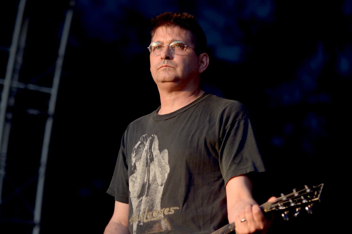 Steve Albini on stage with his band Shellac in Los Angeles in 2016 (Matt Winkelmeyer/Getty Images for FYF)