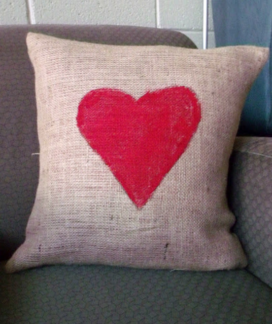 Painted-heart Pillow