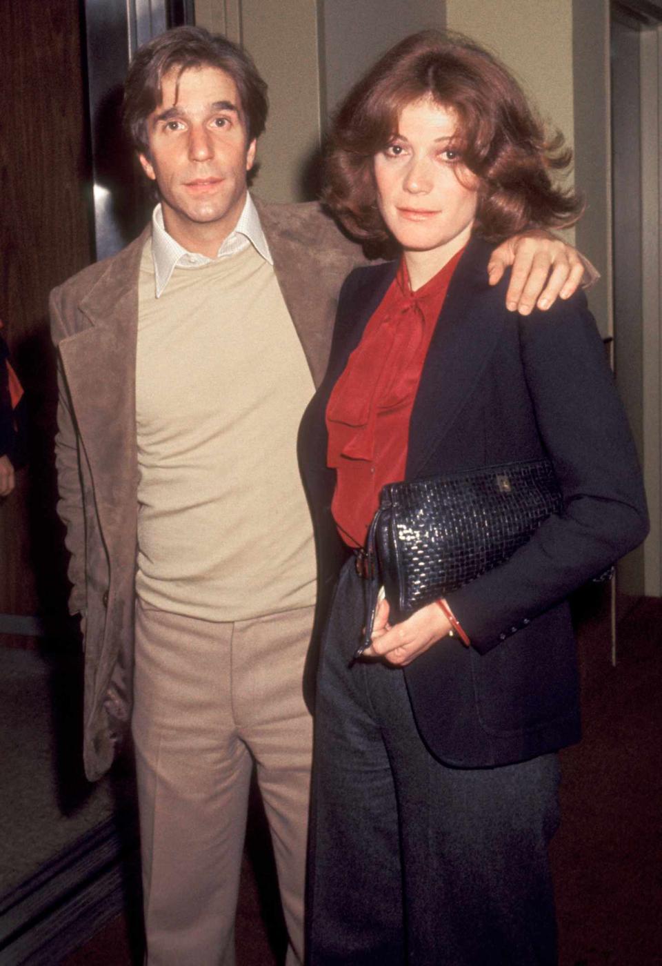 Henry Winkler and wife Stacey Weitzman attend The Variety Club of Souther California Tent 25's Fourth Annual Variety Club Telethon for Handicapped and Underprivileged Children on May 14, 1977 at KTTV Studios in Hollywood, California in Hollywood, California