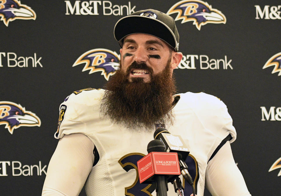 The Baltimore Ravens have cut defensive back Eric Weddle. (AP)