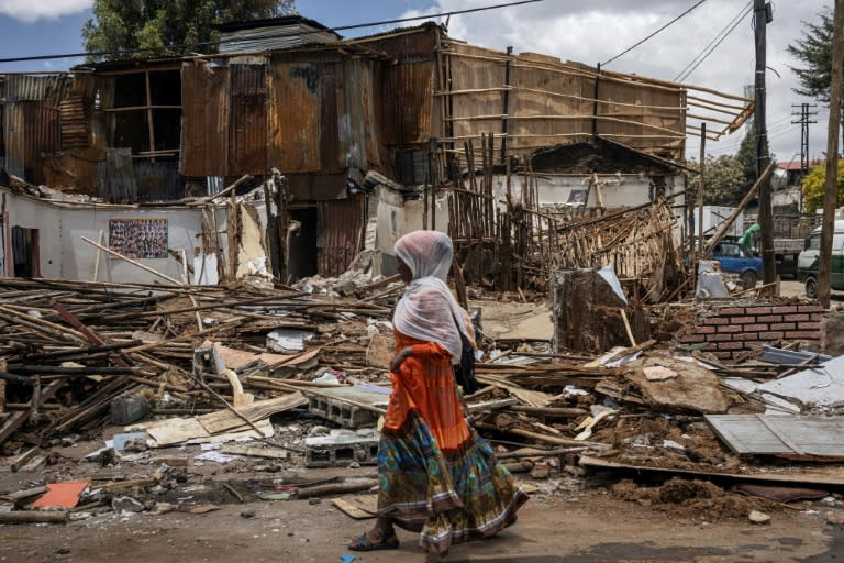 The demolition in Piassa is part of an urban renewal scheme for Addis Ababa (Michele Spatari)