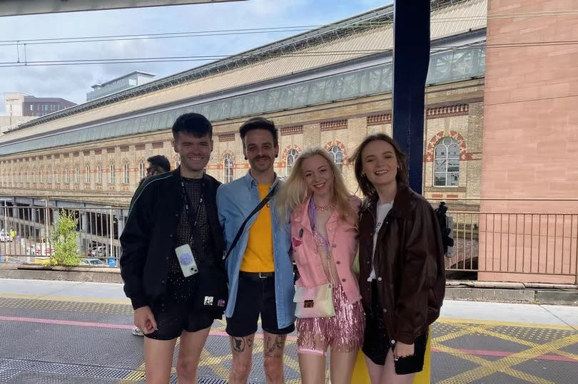 Waiting to hop on their train Liverpool Lime Street at Platform 14, it was clear Ross, Rikki, Samantha, and Sarah were headed to The Eras Tour