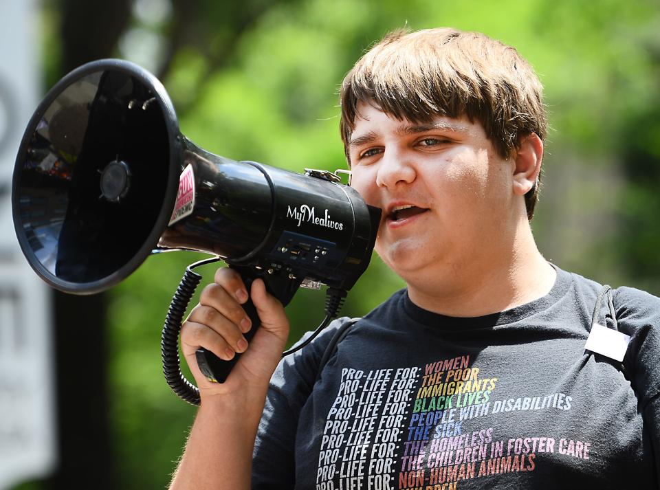 Supporters for gun control marched in downtown Greenville on June 11, 2022. Hayden Laye was one of the event  organizers for the march. 