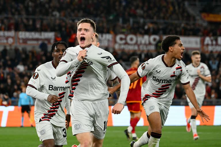 Florian Wirtz festeja el primer tanto de Bayer Leverkusen, que está ante la posibilidad concreta de ser finalista el próximo jueves