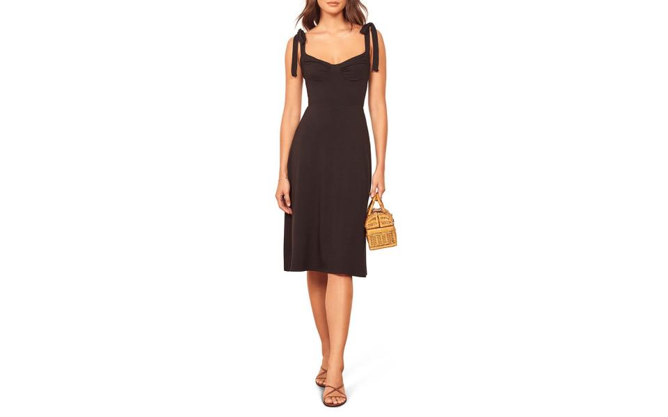 Reformation Tie Shoulder Stretch Dress