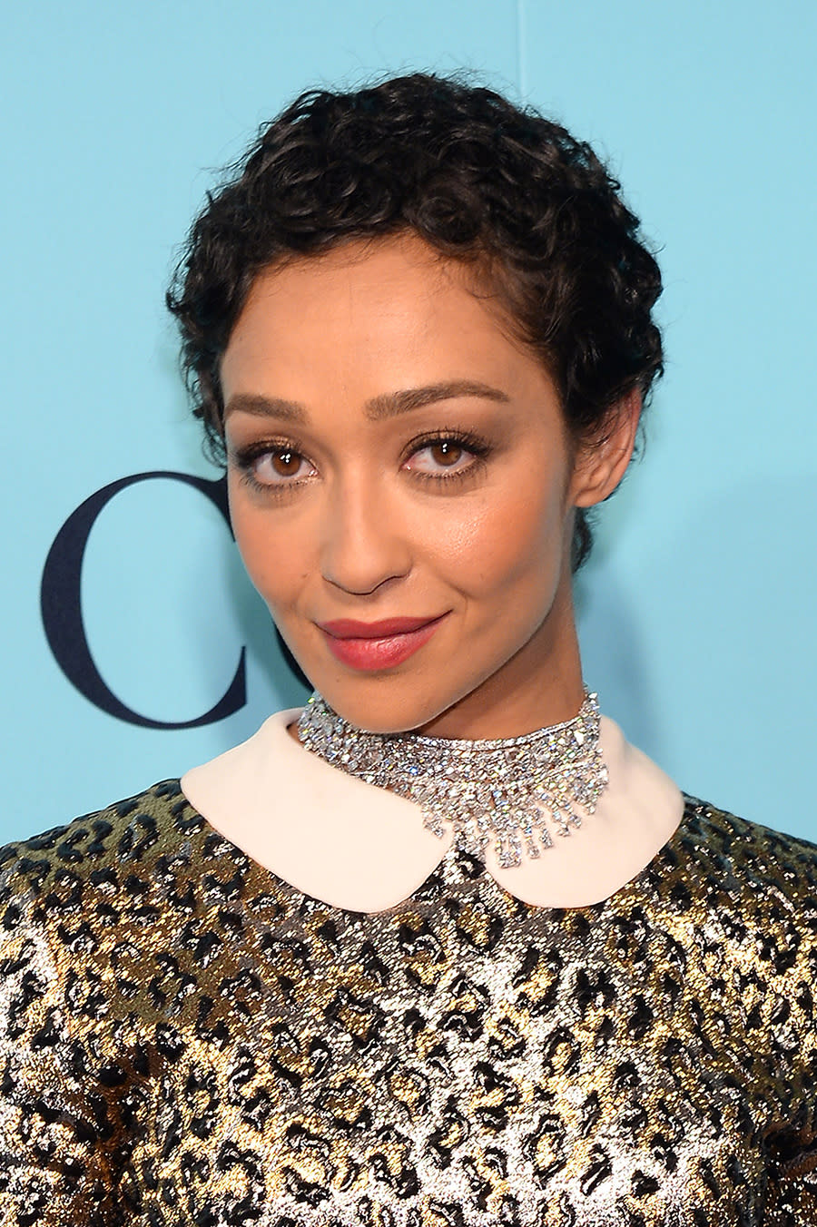 <p>Actress Ruth Negga was spotted at the Tiffany & Co. 2017 Blue Book Collection Gala at St. Ann’s Warehouse sporting a gorgeous curly pixie cut. (Photo: FilmMagic) </p>