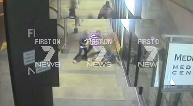 CCTV of the attack on the disabled pensioner. Source: Seven News