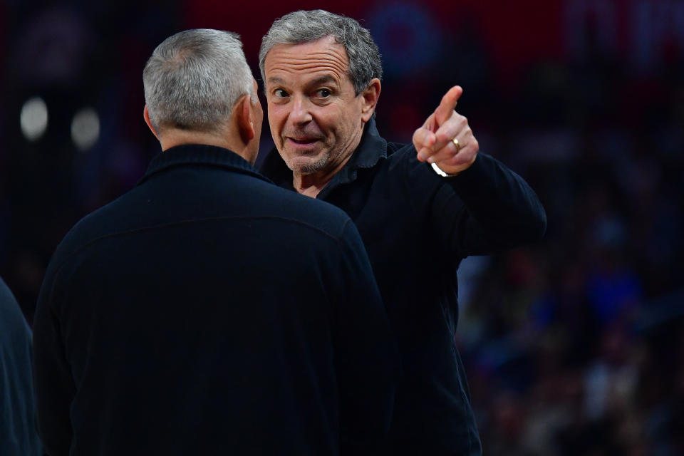 October 29, 2023. Los Angeles, California, USA. Disney CEO Bob Iger attended the second half of the game between the Los Angeles Clippers and San Antonio Spurs at Crypto.com Arena. Required Credit: Gary A. Vasquez-USA TODAY Sports