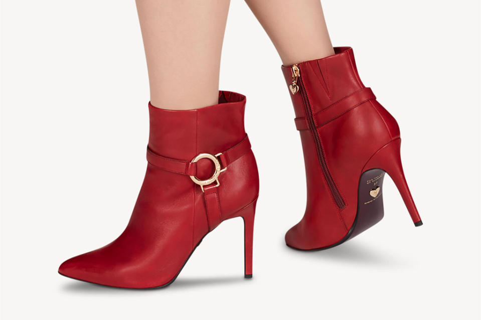 Tamaris red leather booties featuring its comfort technology. - Credit: Courtesy of Tamaris