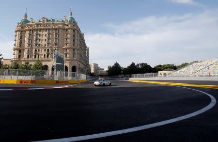 Formula One - Grand Prix of Europe - Baku, Azerbaijan - 16/6/16 - The safety car drives along the track of Baku City Circuit. REUTERS/Maxim Shemetov