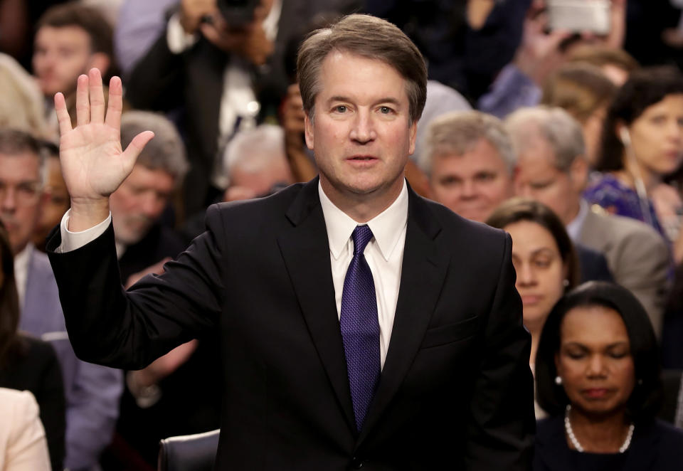 Kavanaugh is sworn in before the Senate judiciary committee during his Supreme Court confirmation hearing on Sept. 4. (Photo: POOL New / Reuters)