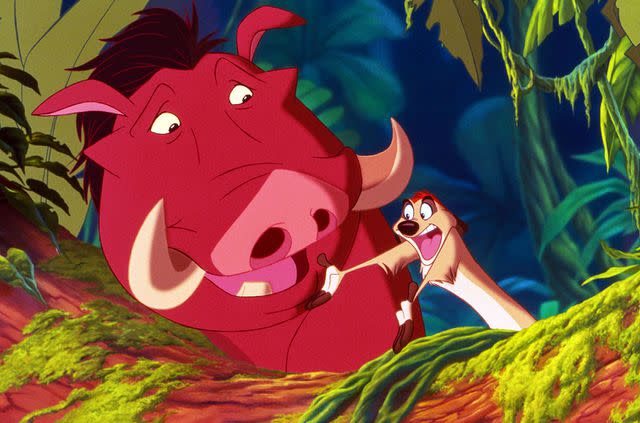 <p>Disney</p> Pumbaa and Timon in 'The Lion King'