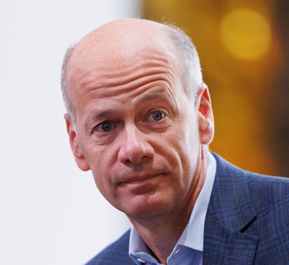 Greg Becker, President and CEO of SVB, speaks at the 2022 Milken Institute Global Conference in Beverly Hills, California, U.S., May 3, 2022.  REUTERS/Mike Blake