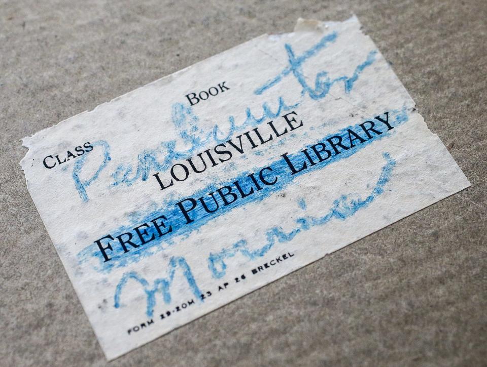 One of two books checked out of the Louisville Free Public Library nearly a century ago by the family of Michael and Mark Perelmuter