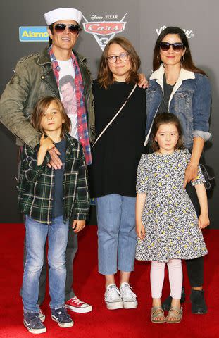 <p>JB Lacroix/WireImage</p> Johnny Knoxville, wife Naomi Nelson and children Madison Clapp, Arlo Clapp and Rocko Akira Clapp attend the premiere of Disney and Pixar's 'Cars 3' on June 10, 2017 in Anaheim, California