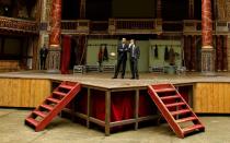 <p>Obama had the rare chance of experiencing the Globe Theater from the stage on a trip to London.</p>