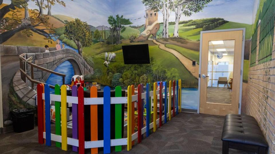 Many victims seek services with their children, which is why Ada County has a childrens play area in the waiting room.