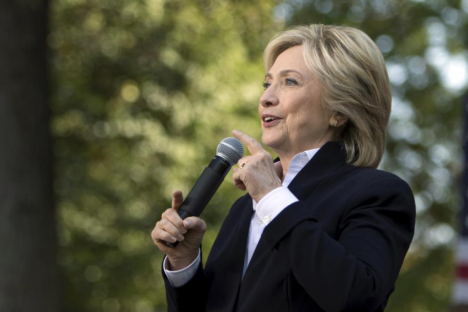 U.S. Democratic presidential candidate Hillary Clinton speaks during a community forum campaign event at Cornell College in Mt Vernon, Iowa, in this file picture taken October 7, 2015. Clinton spent $26 million over the summer building up her 2016 campaign, more than any of her rivals either within her own Democratic party or the Republican side, as she sought to build a formidable organization to help her capture the White House. REUTERS/Scott Morgan/Files