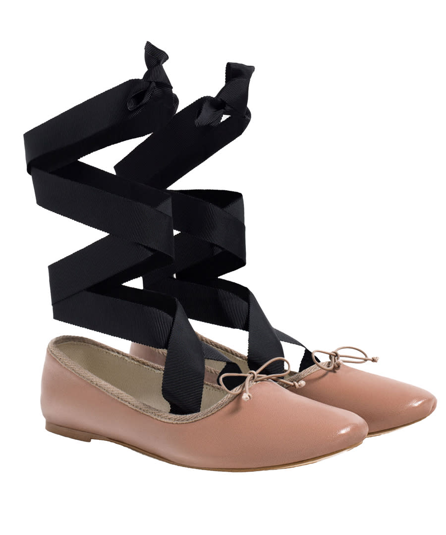 <p>$60 | <a rel="nofollow noopener" href="http://www.zara.com/us/en/woman/shoes/leather/lace-up-leather-ballet-flats-c269194p3658534.html" target="_blank" data-ylk="slk:zara.com;elm:context_link;itc:0;sec:content-canvas" class="link ">zara.com</a></p>